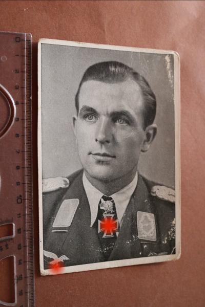 alte Postkarte - Ritterkreuzträger Major Ihlefeld